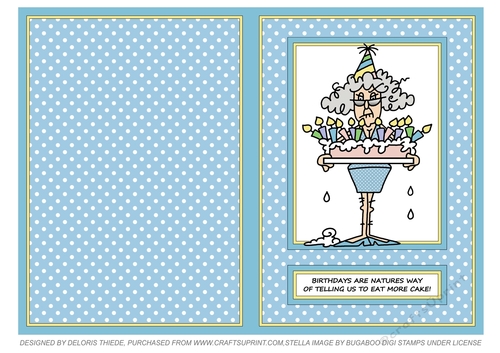 Stella - Print Cut Fold - Birthdays Are Natures Way (Blue/Yellow)