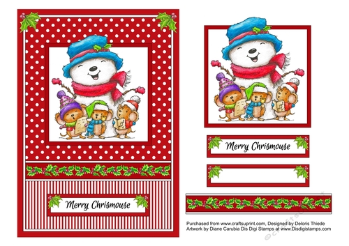 Cute little caroling mice 