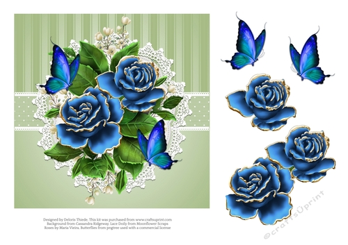 Beautiful Butterflies Roses Topper