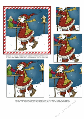 Sassy Cheryl Snowman Pyramid Topper