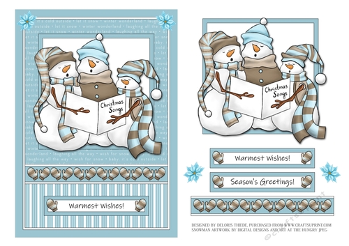 Warmest Wishes Snowmen Trio (Blue)