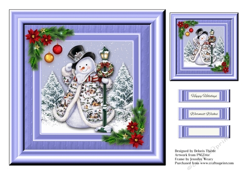 Cute Snowman Topper Plus Gift Tag