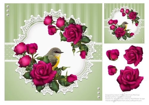 Beautiful Roses Topper Plus Gift Tag