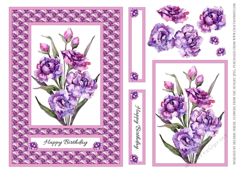 Lovely Watercolor Peonies Birthday Topper