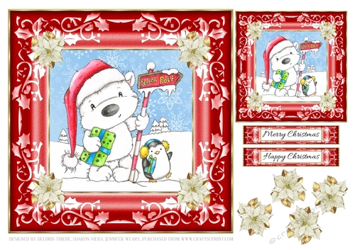 Cute Polar Bear Topper Plus Gift Tag