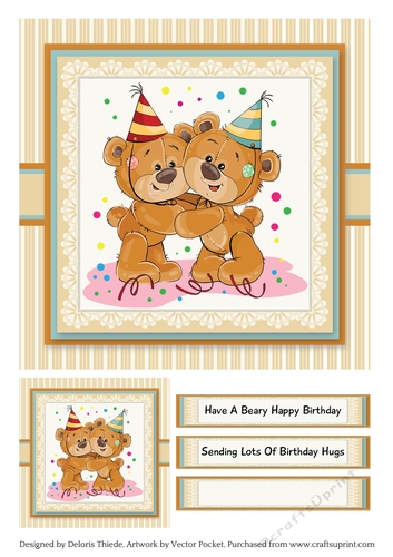 Sending Lots Of Birthday Hugs Topper Plus Gift Tag