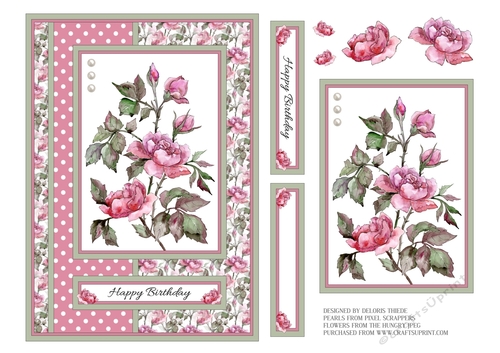 Beautiful Wild Roses Polka Dot Topper