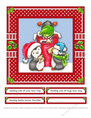 Cute Penguins Mailing Letters To Santa
