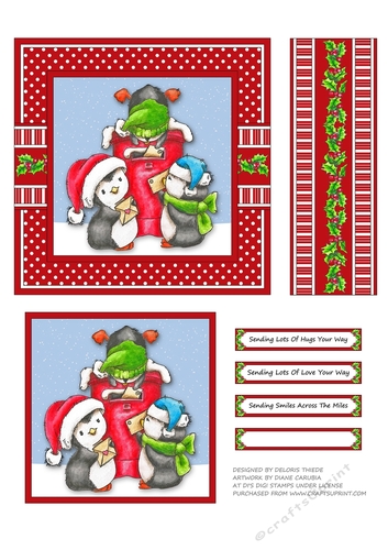 Cute Penguins Mailing Letters To Santa