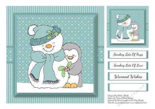 Sending Lots Of Hugs - Snowman Topper Plus Gift Tag