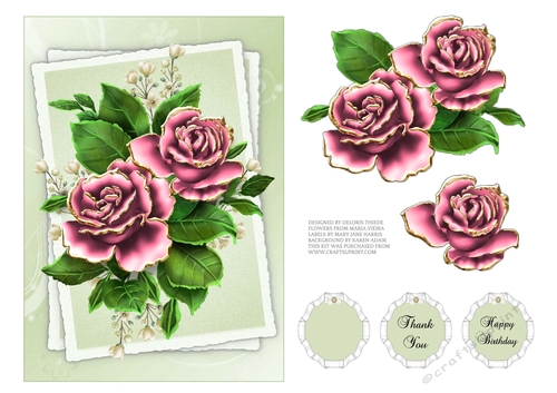 Lovely Pink Roses Topper