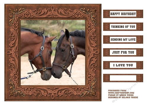 Sending My Love Horse Topper In Western Frame