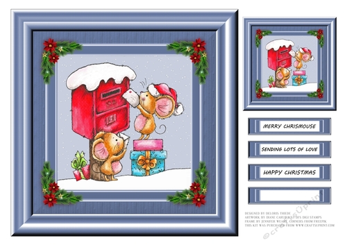 Merry Chrismouse Topper Plus Gift Tag