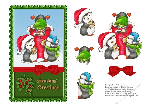 Cute little penguins mailing letters
