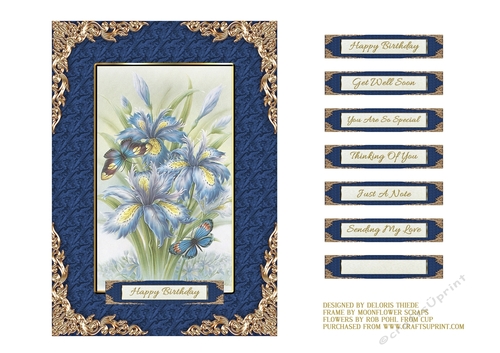 Lovely Rob Pohl Watercolor Iris Topper (5 X 7)