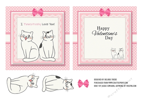 I Pawsitively Love You Valentine Topper Plus Insert