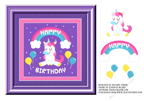 Unicorn Birthday Topper 