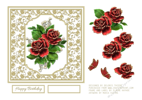 Lovely Red Roses Topper