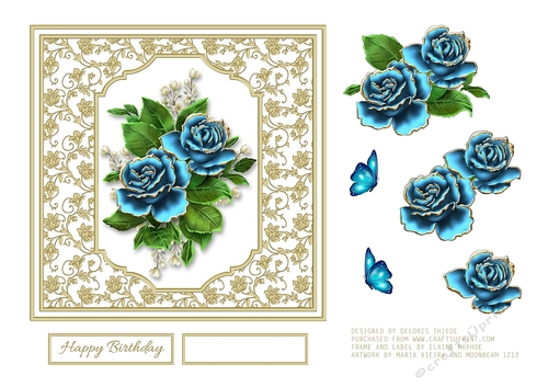 Lovely Blue Roses Topper