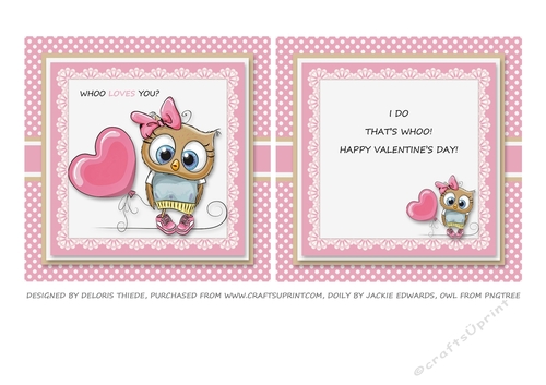 Whoo Loves You - Valentine Topper Plus Insert