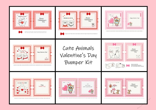 Very Cute Animal Valentines Day Bumper Kit