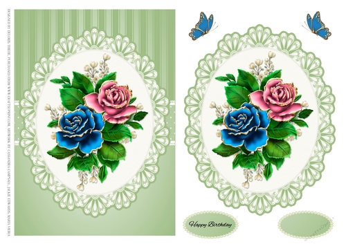 Lovely pink and blue roses