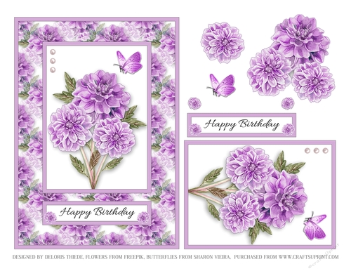 Lovely Dahlias (Violet)