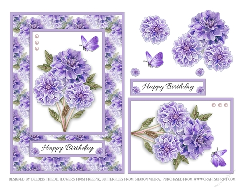 Lovely Dahlias (Purple)
