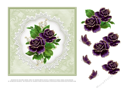 Lovely Purple Roses Topper