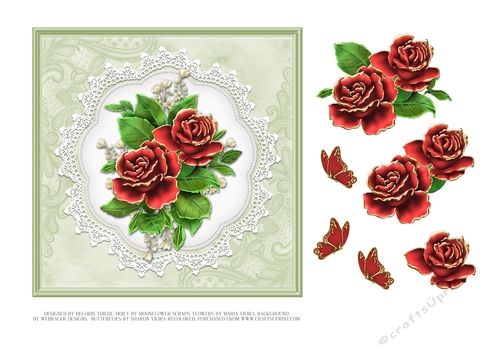 Lovely Red Roses Topper