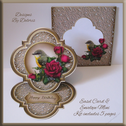 Lovely Roses Easel Card Plus Envelope Mini Kit