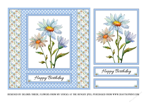Lovely Watercolor Daisies Birthday Topper