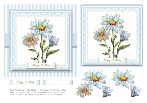Lovely Watercolor Daisies Topper