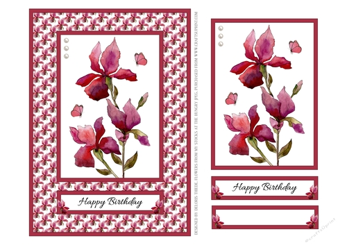 Lovely Watercolor Iris Topper