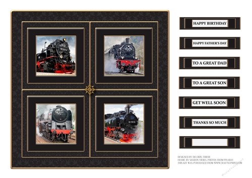 Steam Train Birthday/Fathers Day Topper
