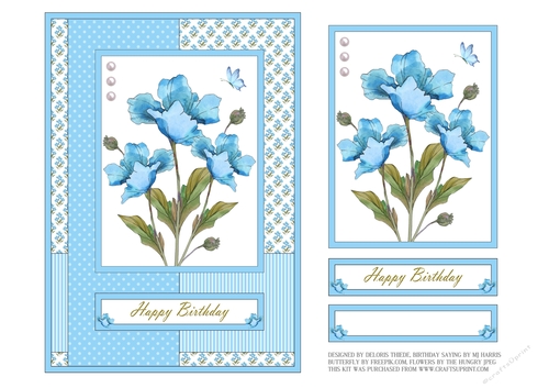 Lovely Poppies Birthday Topper 