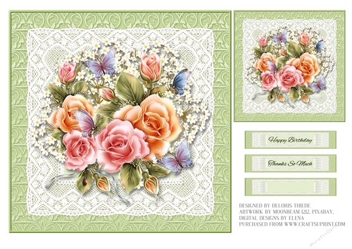 Lovely floral bouquet on lace 