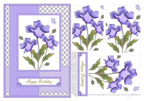 Lovely Watercolor Poppies Pyramid Topper (purple)