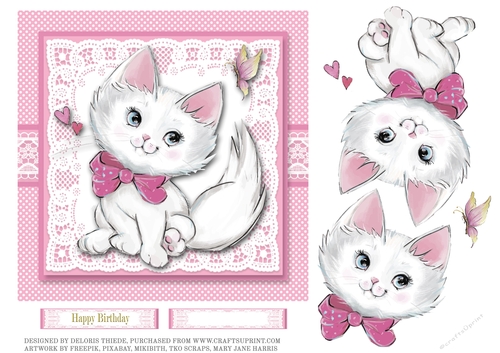 Cute Kitty Birthday Topper