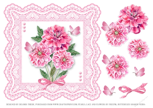 Lovely Watercolor Flowers On Lace