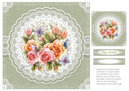Lovely Floral Topper Plus Gift Tag (green)