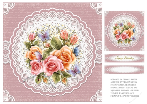 Lovely Floral Topper Plus Gift Tag (pink)
