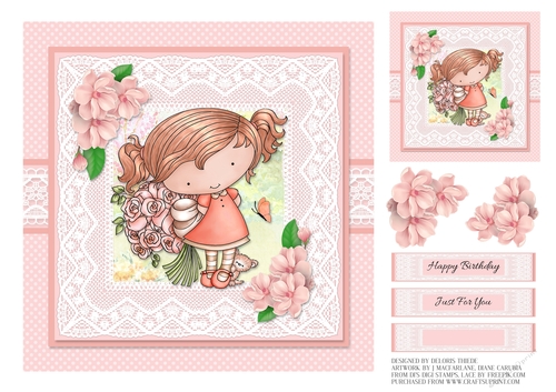 Cute Little Girl Birthday Topper