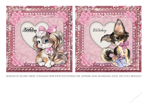 Two Cute Puppies Birthday Toppers