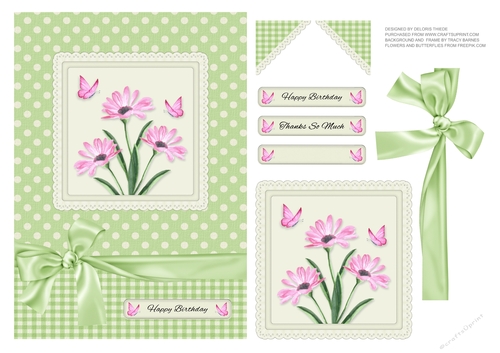 Lovely Watercolor Flowers And Butterflies 