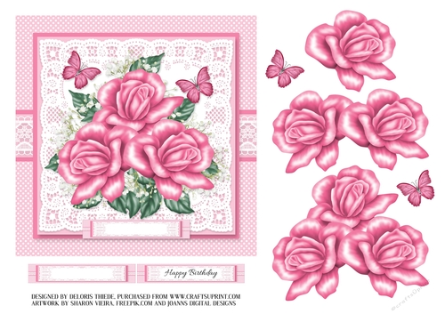 Lovely Roses Birthday Topper