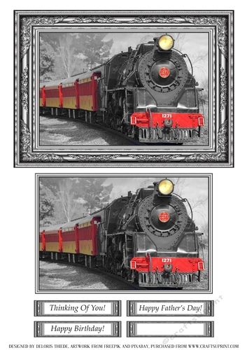 Steam Train Topper  For Birthday Or Fathers Day