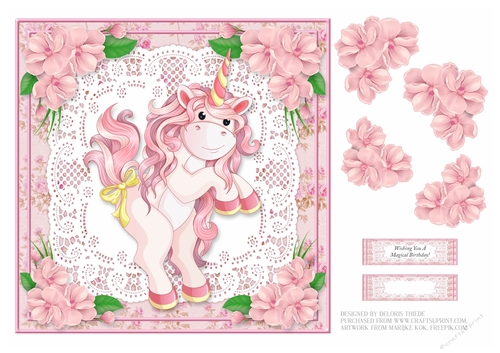 Cute Little Unicorn Birthday Topper