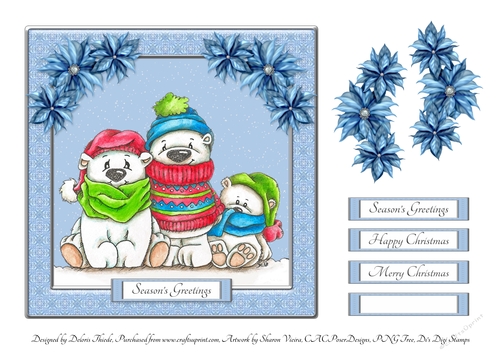 Cute Polar Bear Holiday Topper