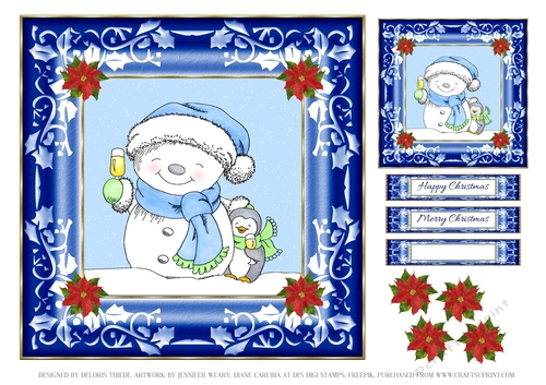 Snowman Cheers Holiday Topper/Gift Tag